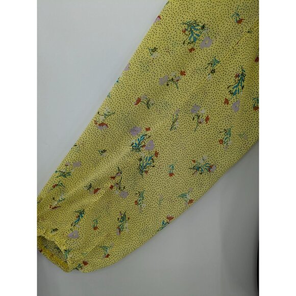 Love Fire Floral Smocked Top Women Size XL Balloon Sleeve Peasant Cottage Fairy - Picture 3 of 10